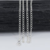 925 Sterling Silver Curb Chain Necklace Length 26" Inches