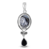 Rainbow Moonstone Silver Pendant