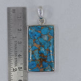 Blue Copper Turquoise Silver Pendant