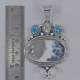 Dendritic Opal Gemstone Silver Pendant