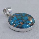 Blue Copper Turquoise Silver Pendant