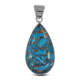 Blue Copper Turquoise Silver Pendant