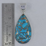 Blue Copper Turquoise Silver Pendant