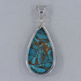 Blue Copper Turquoise Silver Pendant