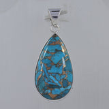 Blue Copper Turquoise Silver Pendant