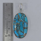 Blue Copper Turquoise Silver Pendant