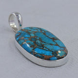 Blue Copper Turquoise Silver Pendant