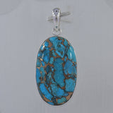 Blue Copper Turquoise Silver Pendant