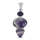 Amethyst Lace, Amethyst Solid Sterling Silver Pendant