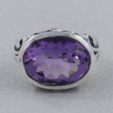 Purple Amethyst Sterling Silver Designer Ring