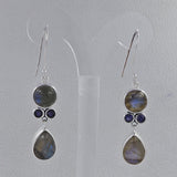 Rainbow Moonstone Silver Earrings