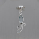 925 Sterling Silver Blue Topaz Pendent