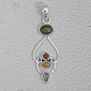 925 Sterling Silver Tourmaline Pendants