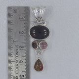 Multi Tourmaline Pendant Sterling Silver