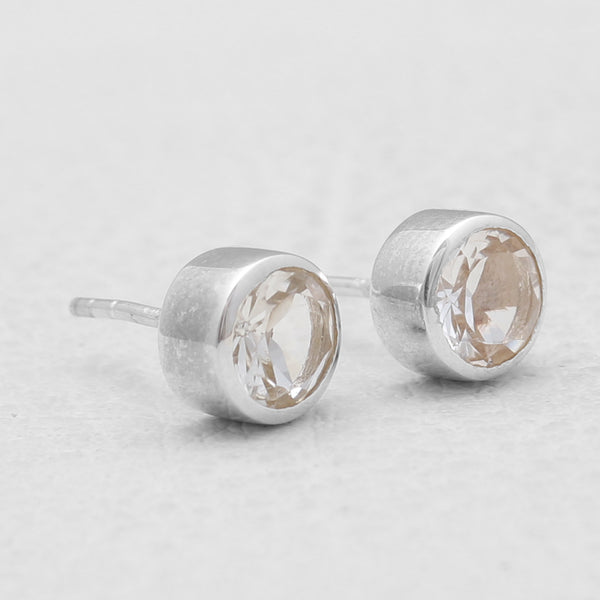 Crystal Silver Stud Earrings