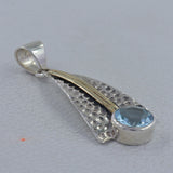 925 Silver Blue Topaz Pendant