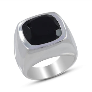 925 Silver Black Onyx Men's Ring