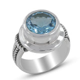 Blue Topaz Sterling Silver Everyday Wear Ring