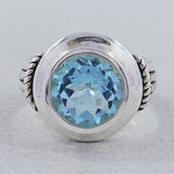 Blue Topaz Sterling Silver Everyday Wear Ring