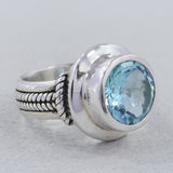 Blue Topaz Sterling Silver Everyday Wear Ring