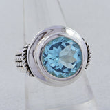 Blue Topaz Sterling Silver Everyday Wear Ring