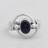 Natural Rutile quartz Silver Ring