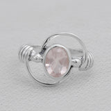 Natural Rutile quartz Silver Ring