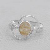 Natural Rutile quartz Silver Ring