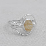 Natural Rutile quartz Silver Ring