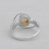 Natural Rutile quartz Silver Ring