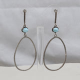 Natural Larimar Silver Earrings