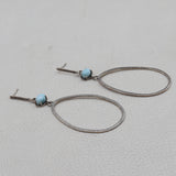 Natural Larimar Silver Earrings