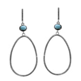 Natural Larimar Silver Earrings