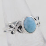 Natural Larimar Silver Ring