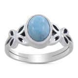 Natural Larimar Silver Ring