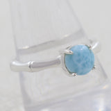 Natural Larimar 925 Sterling Silver Ring