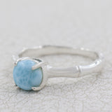 Natural Larimar 925 Sterling Silver Ring