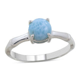 Natural Larimar 925 Sterling Silver Ring