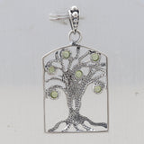 Tree Shape Peridot Silver Pendant