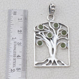 Tree Shape Peridot Silver Pendant