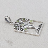 Tree Shape Peridot Silver Pendant