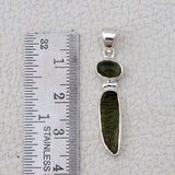 Natural Moldavite Silver Pendant