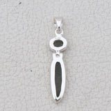 Natural Moldavite Silver Pendant