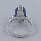 Genuine Raw Tanzanite, Iolite Silver Ring