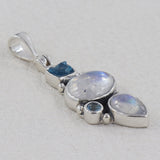 Rainbow Moonstone 925 Sterling Silver Pendant