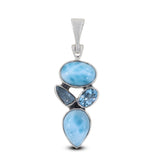 Larimar Gemstone 925 Sterling Silver Pendant