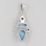 Larimar With Blue Topaz,Pendants