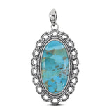 925 Silver Large Boulder Turquoise Pendant