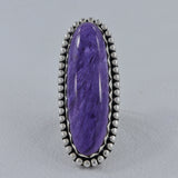 Purple Charoite Sterling Silver Rings