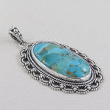 Large Boulder Turquoise 925 Silver Pendant